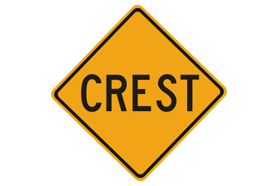 Crest road sign