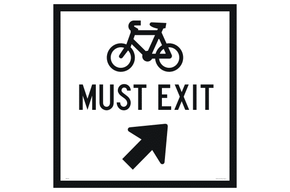 Bicycles Must Exit Sign RD520