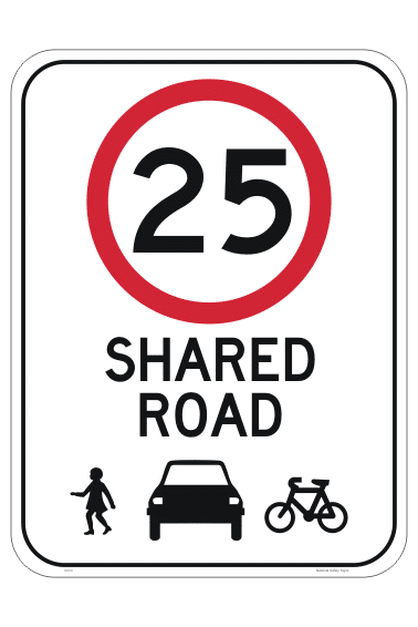 Shared Zone 25 KPH Sign RD535