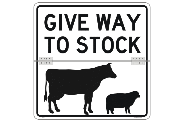 Give way to stock hinged sign