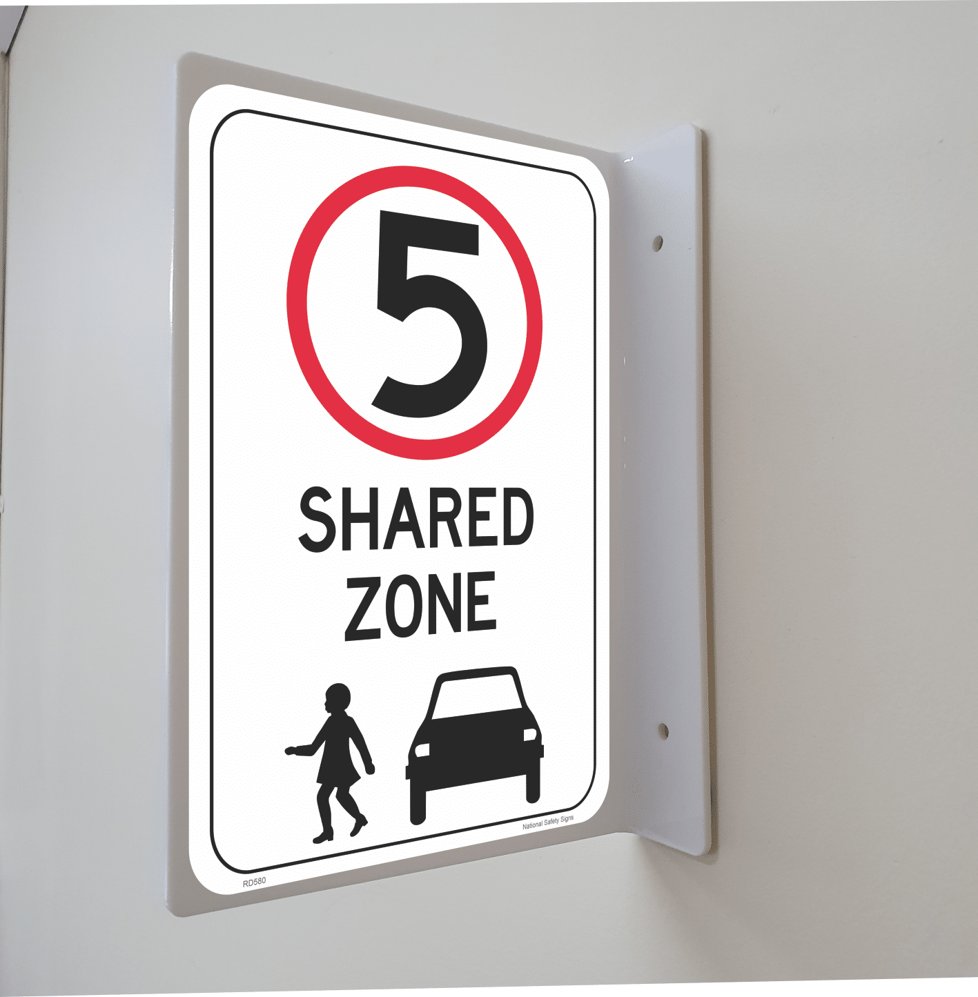 Shared Zone 5km Projection Wall Sign RD580