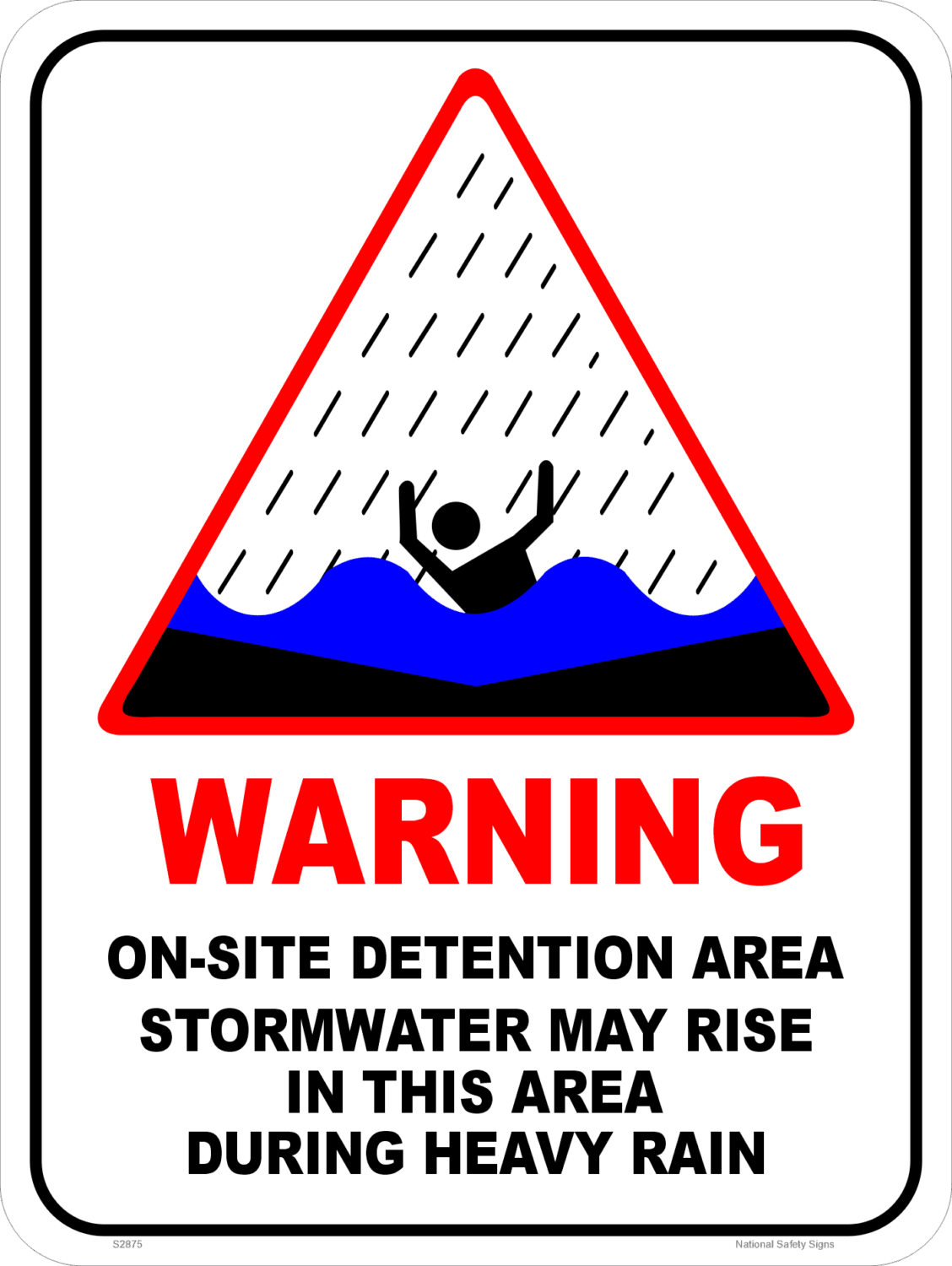 Onsite stormwater detention area colour sign S28112