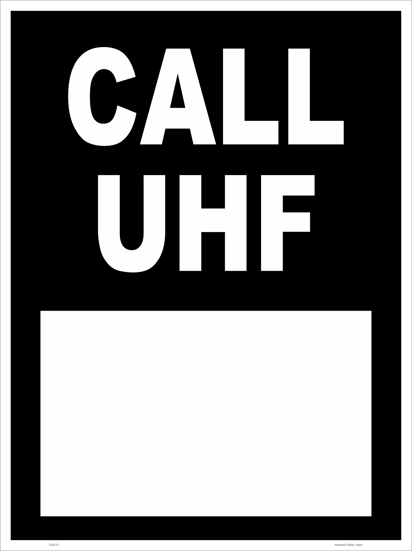 Call UHF sign S28115