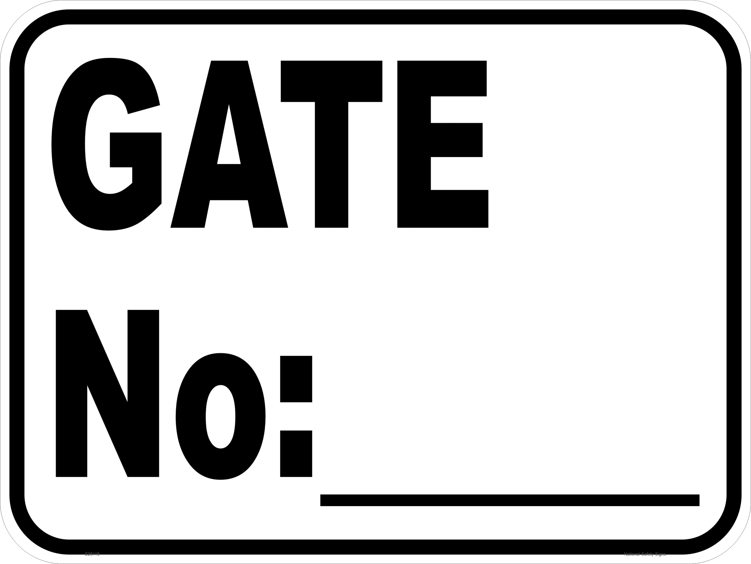 Gate Number LS sign S28116