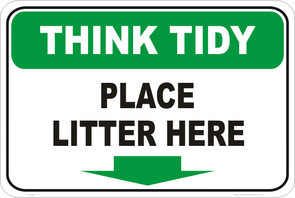 litter here signs