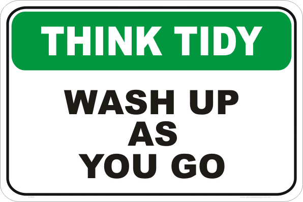 wash up as you go sign
