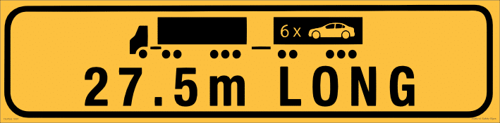 27.5m Long Vehicle Sign - WA T2751