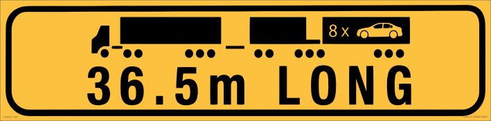 36.5m Long Vehicle Sign - WA T2752