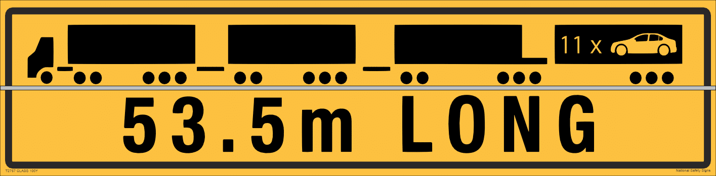 WA 53.5m Long Vehicle Hinged Sign T2757
