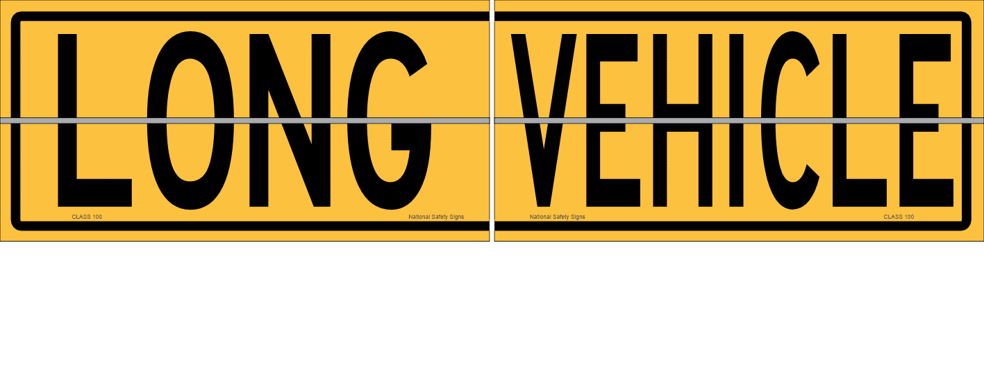 Long Vehicle 2 Piece Hinged Sign T2763