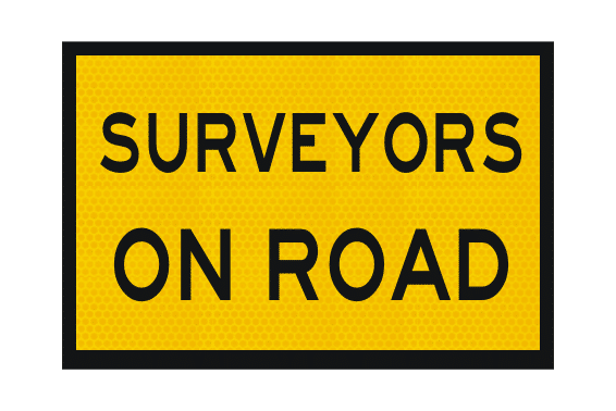 T2-239 Surveyors on Road Sign