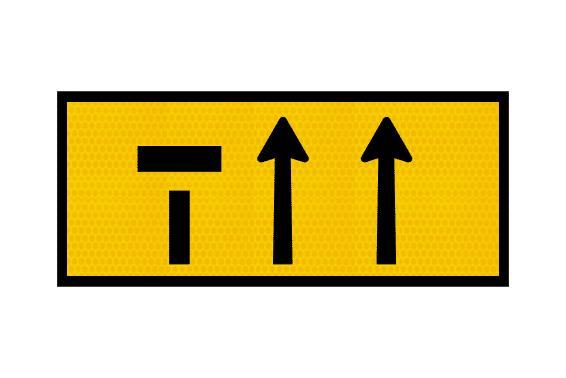 T2-6-2A Left Lane Ends Sign