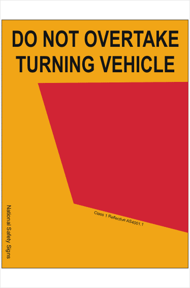 Do not overtake turning vehicle