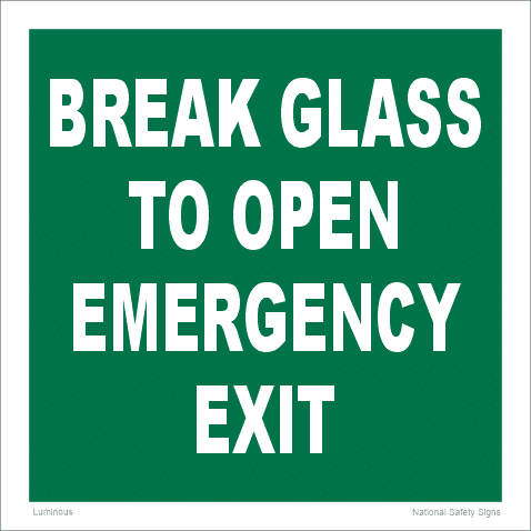 Break Glass to Open Sign V2675