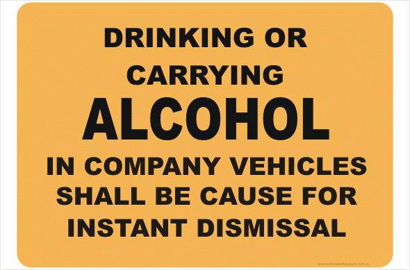 no alcohol in vehicles