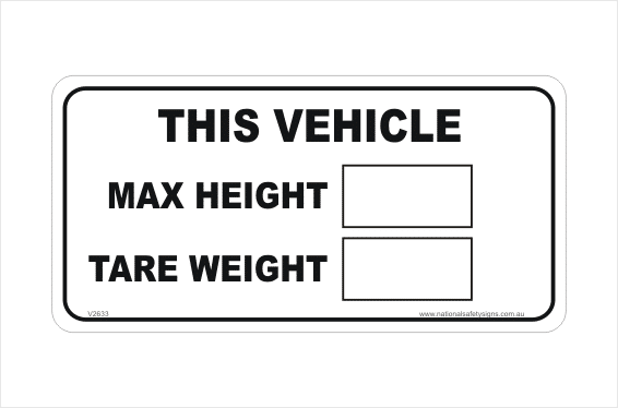 Tare and Height sticker