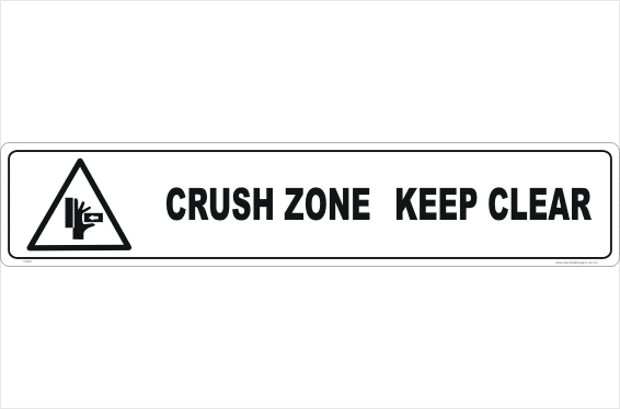 Crush Zone Keep Clear sign