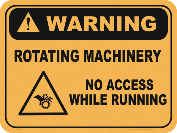 rotating machinery sign