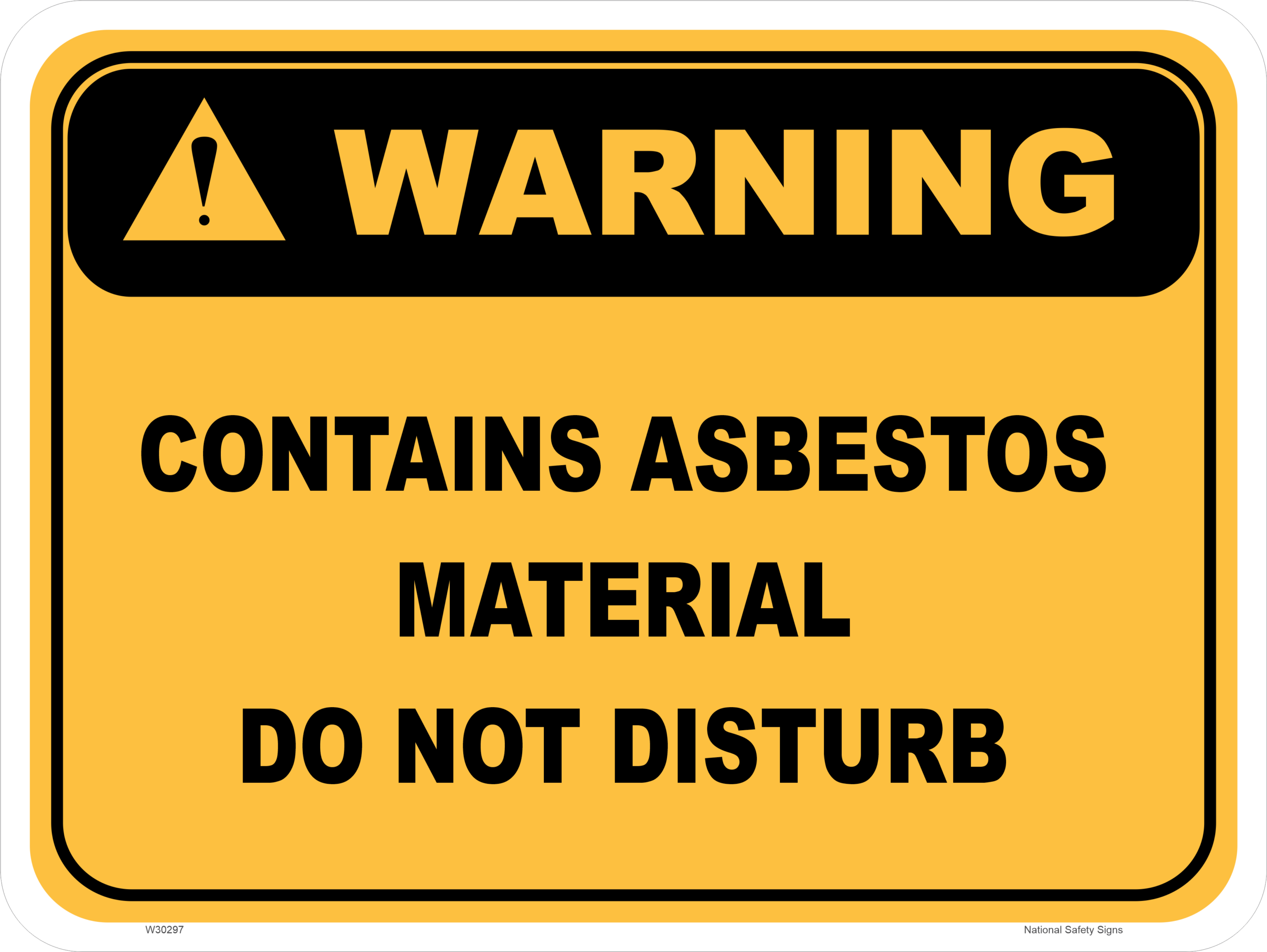 Asbestos Warning Sign W30297