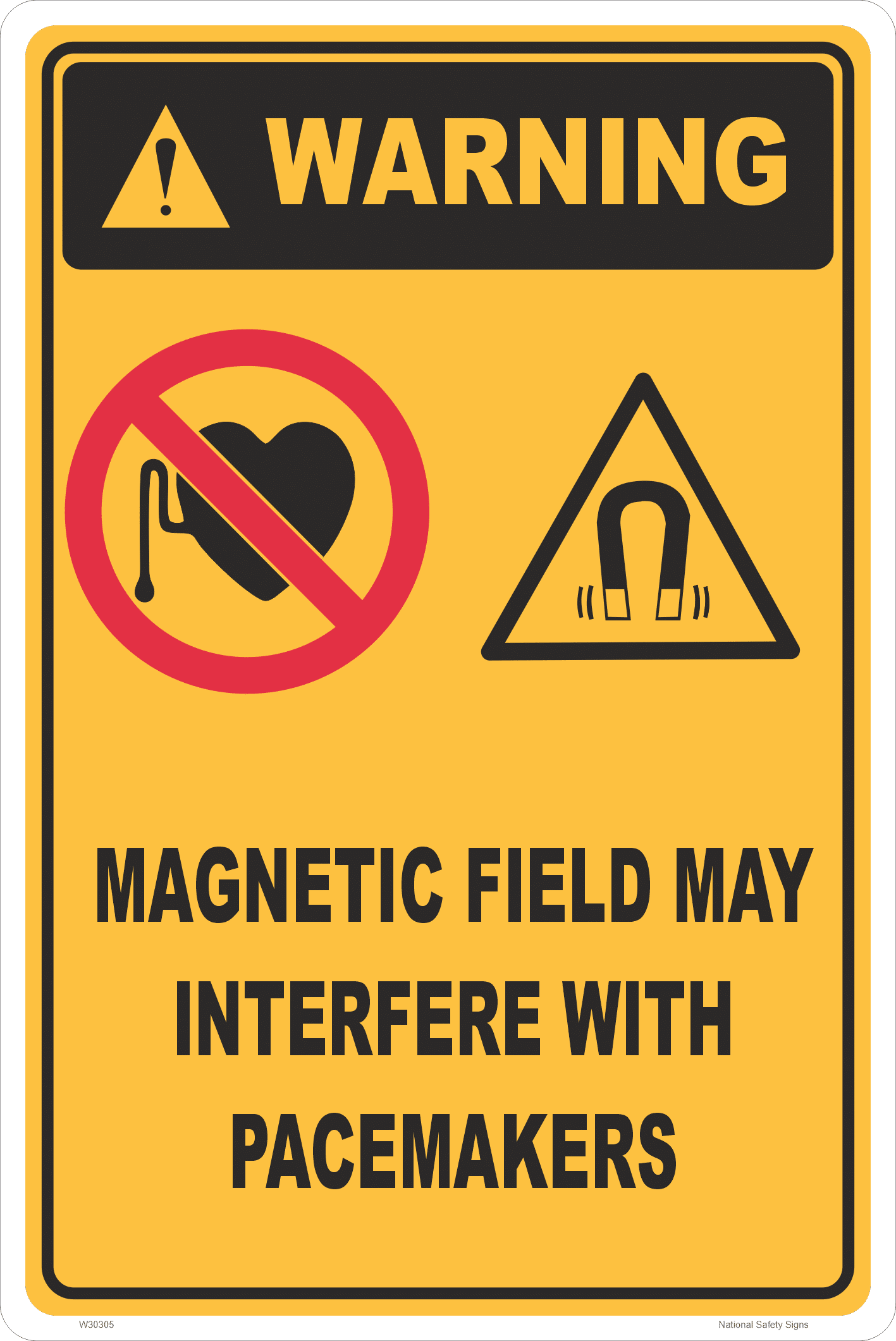 Magnetic Field Warning sign W30305