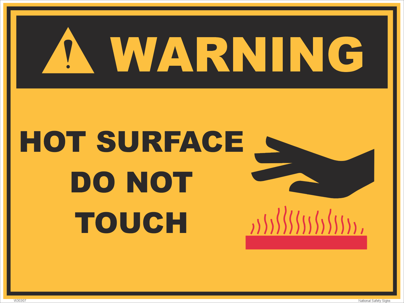 Warning Hot Surface Sign W30307