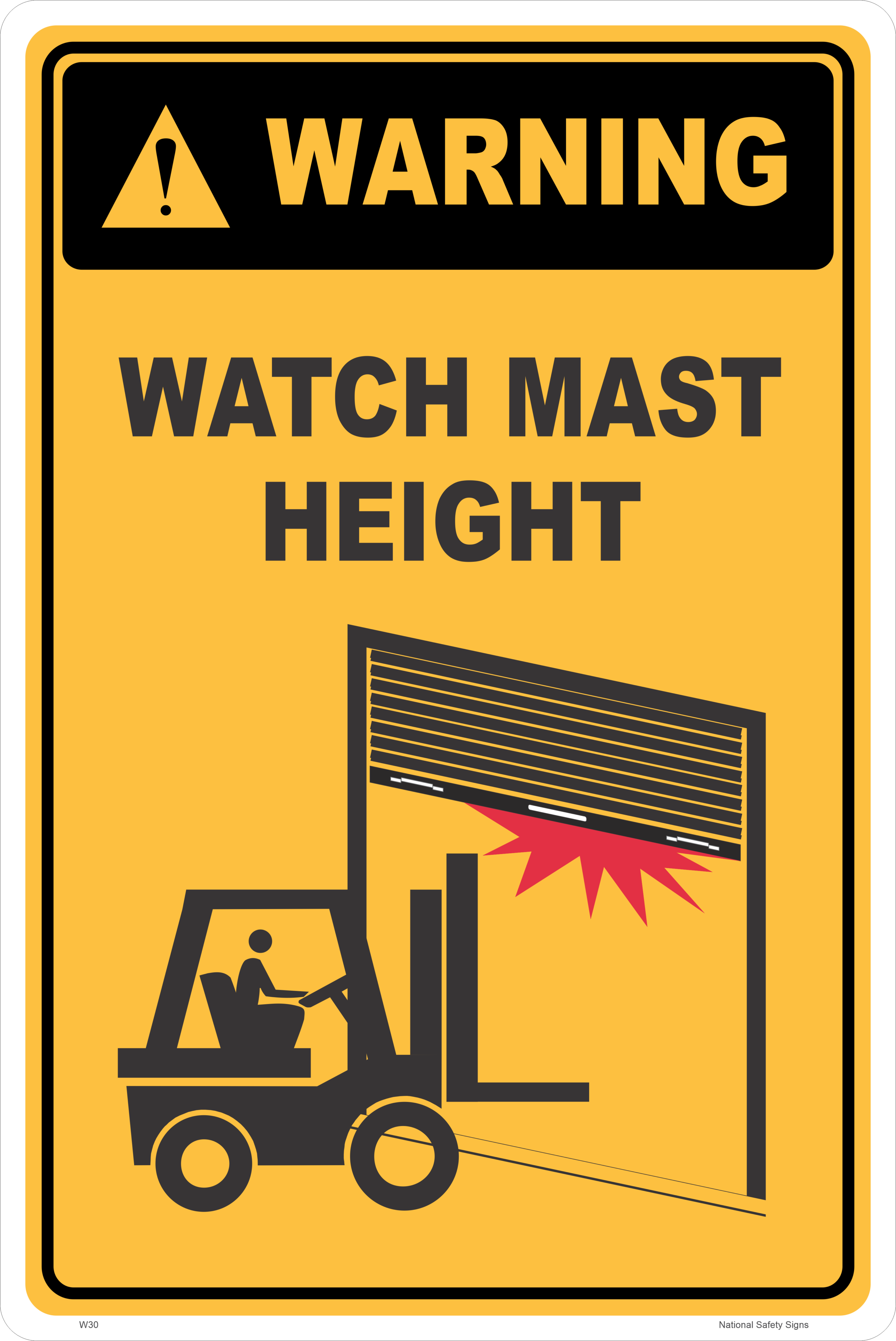 Watch Mast Height sign W30310