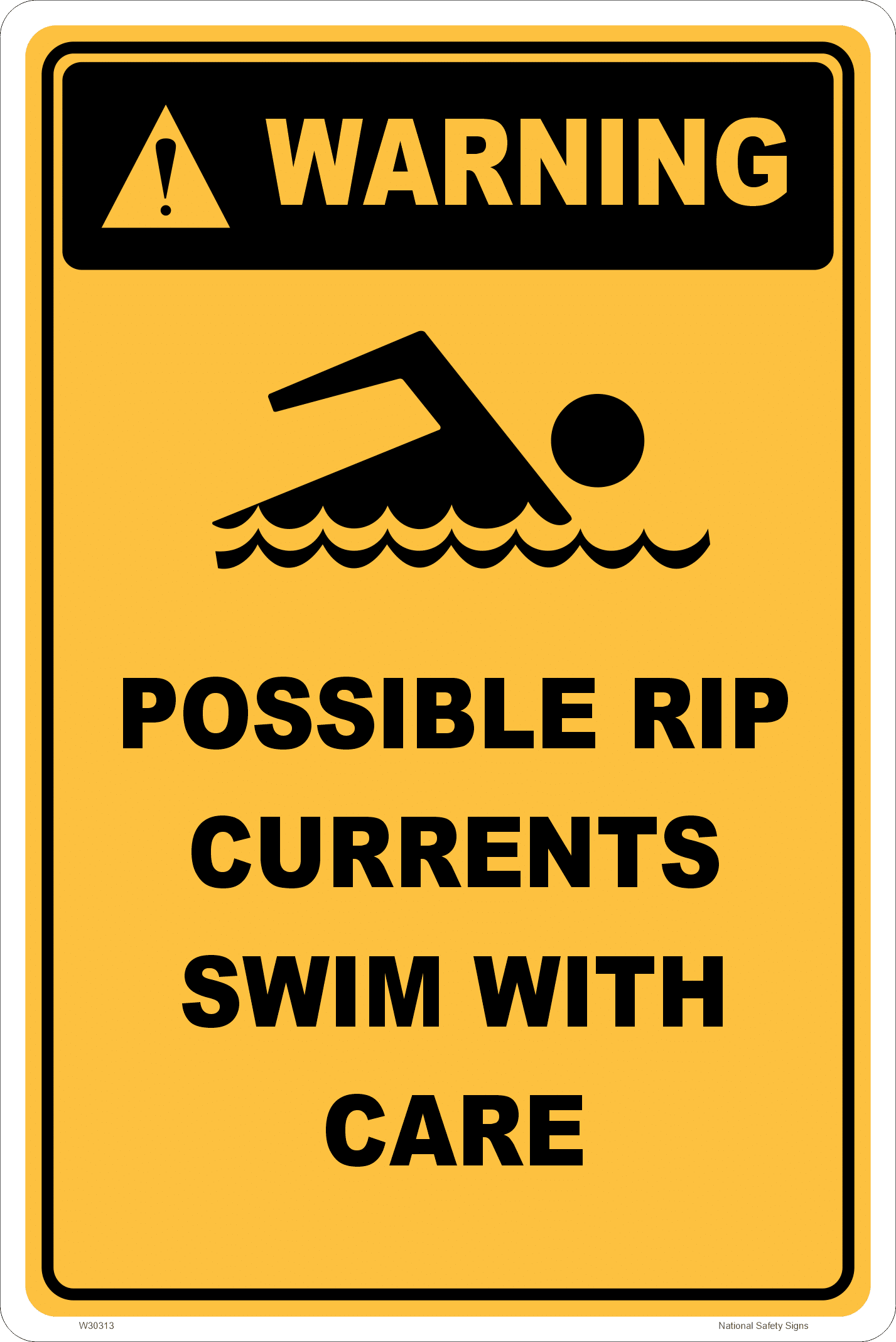 Possible Rip Currents Warning sign W30314