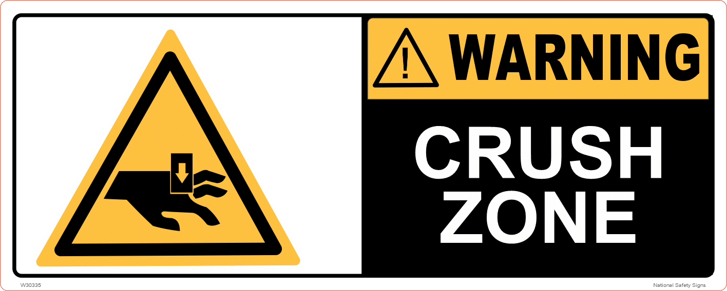 Crush Zone Warning Sticker W30336