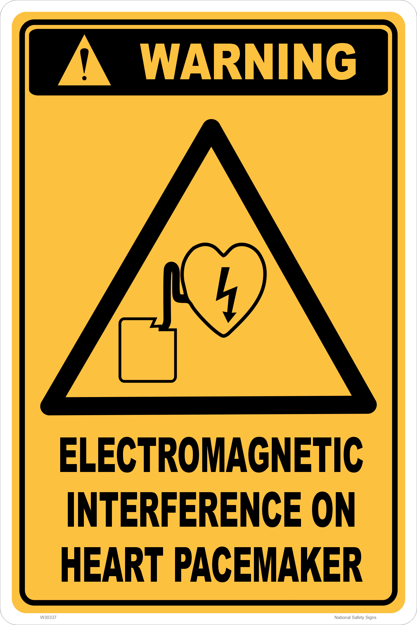 Electromagnetic interference Warning sign W30337
