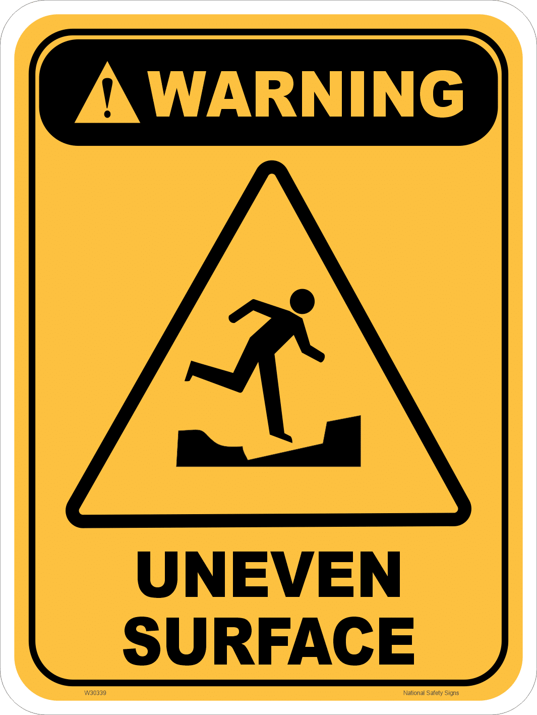 Uneven Surface Warning Sign W30339