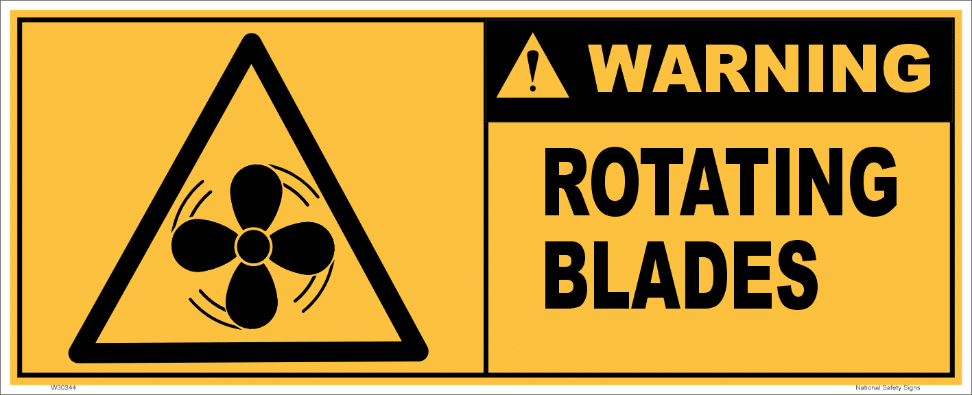 Rotating Blades Warning Sign W30344