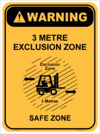 3 Metre Forklift Exclusion Zone Warning sign W30348