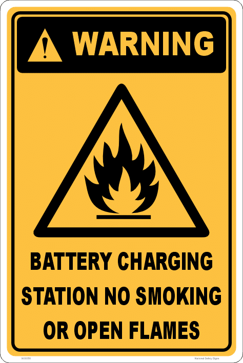 Warning Battery Charging Station W30350
