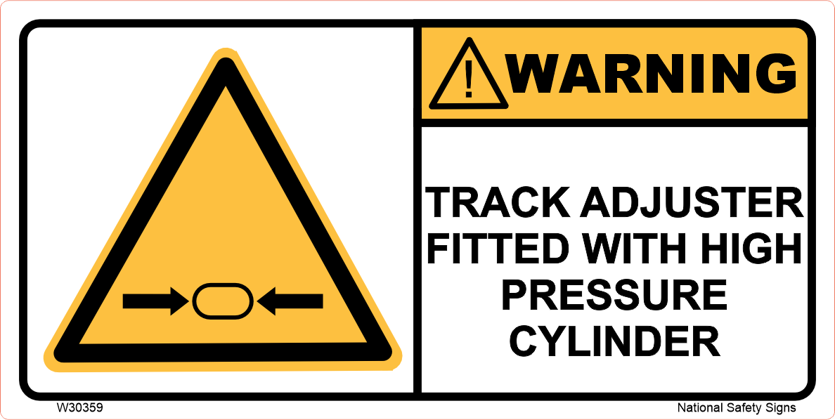 Track Adjuster Fitted Warning Stickers W30359