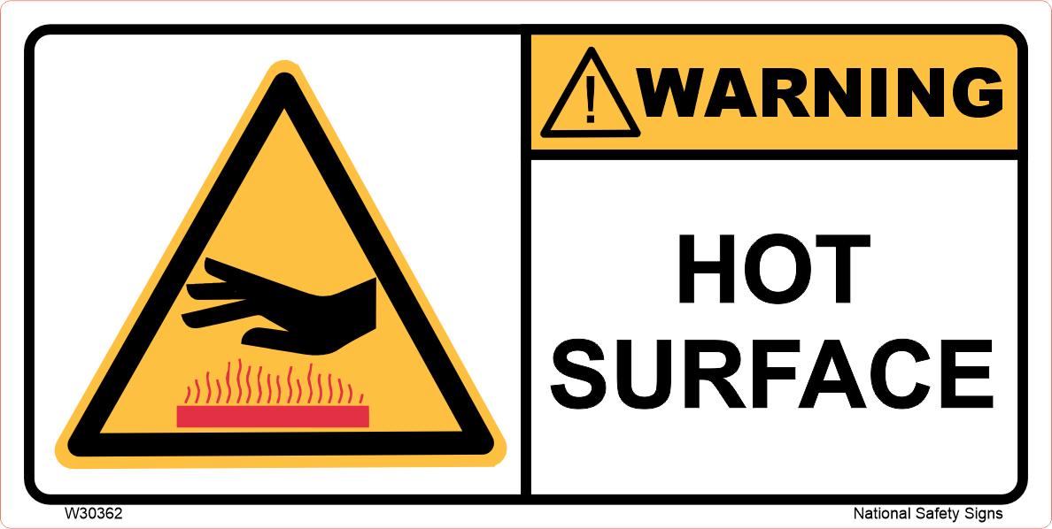 Hot Surface Warning Stickers W30362