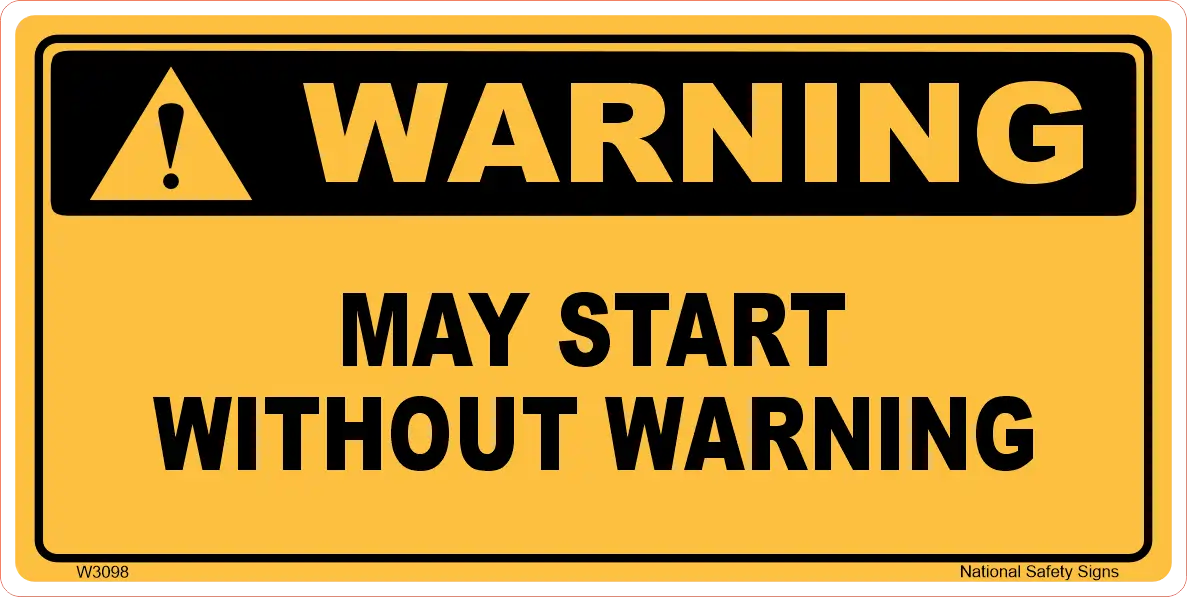 May Start Without Warning Stickers W3098