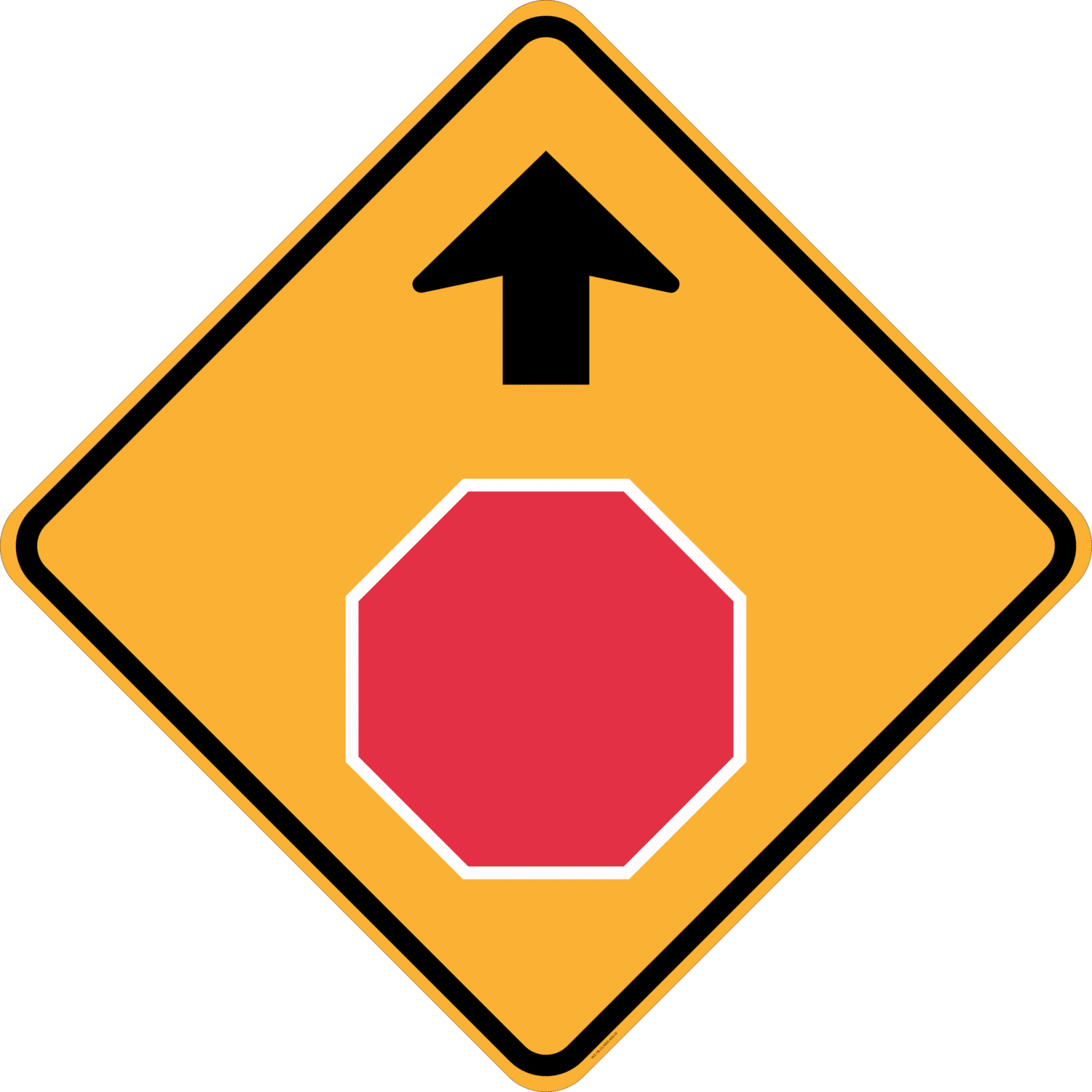 W3-1 Stop Sign Ahead (symbolic)