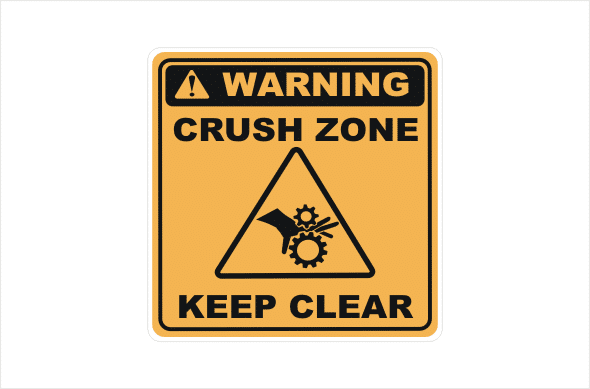Crush Zone Keep Hand Clear
