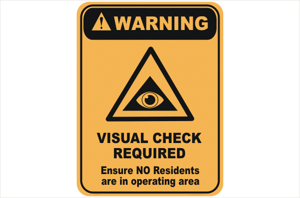 Carpark elevator warning sign