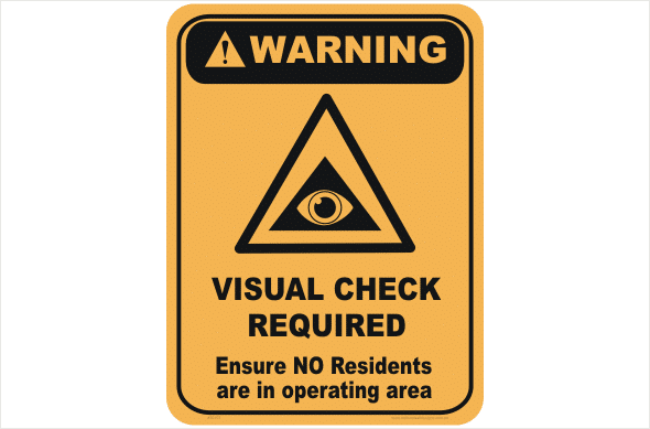 Carpark elevator warning sign