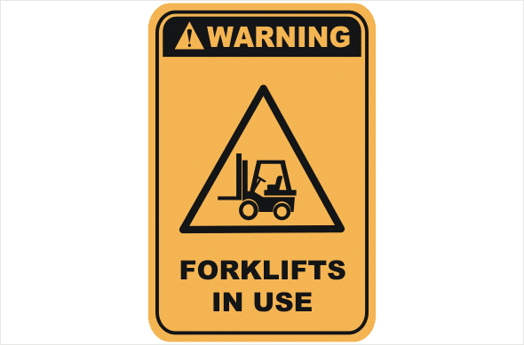Forklift warning sign