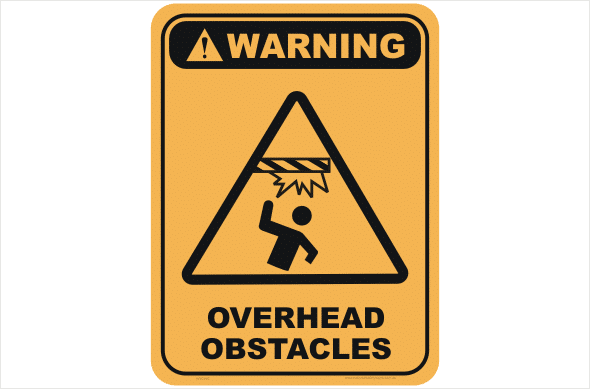 Overhead Obstacles warning sign