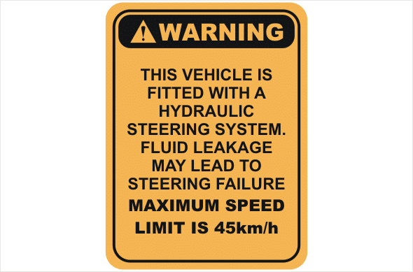 hydraulic leakage warning sign