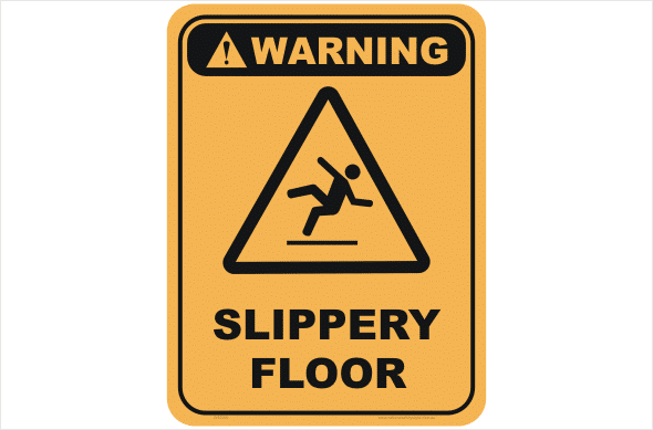 Slippery Floor warning sign