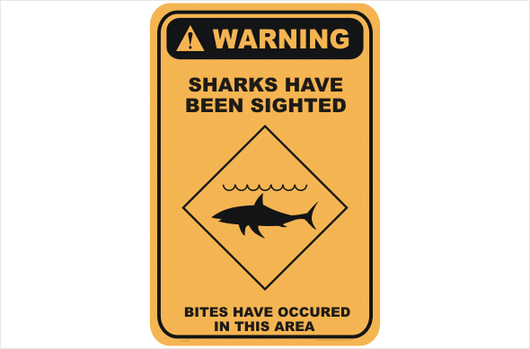 Shark Danger warning sign