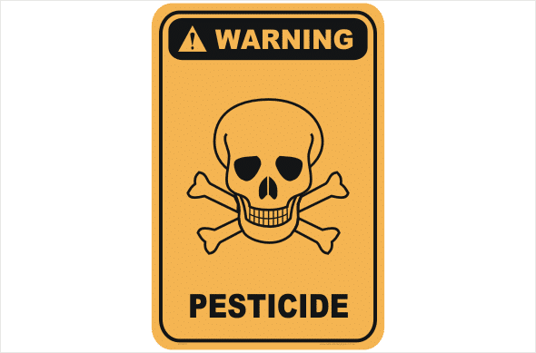 Pesticide warning sign