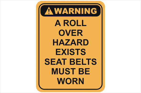 roll over hazard warning sign