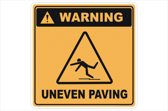 Uneven Paving sign