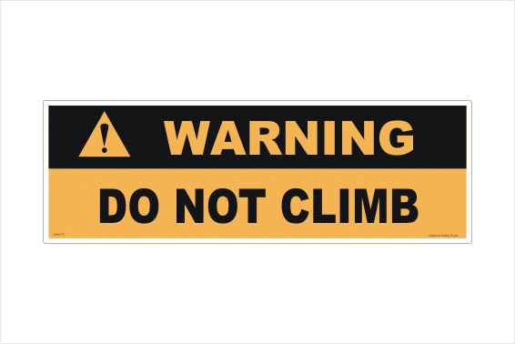 Do Not Climb label