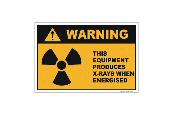 This Equipment Produces X-Rays when Energised sign